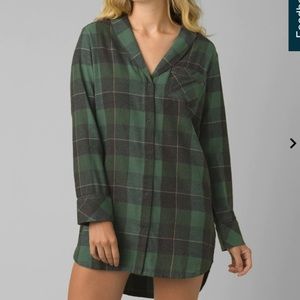 NWT PRANA FLANNEL NIGHTSHIRT!